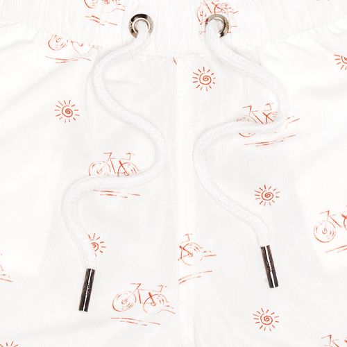Bermuda de Praia de Bebê Masculina Techno Light Estampa Bicicleta - BEGE