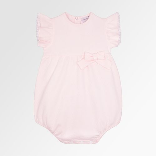 Macacão de Bebê Feminino Curto Dadinho com Laço - ROSA BEBE