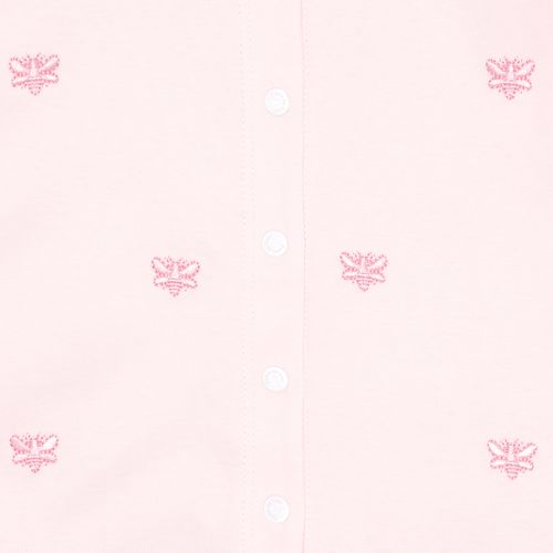 Macacão de Bebê Feminino Longo Algodão Egípcio Bordado Abelhas - ROSA