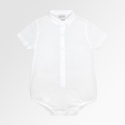 Camisa Body de Bebê Masculina Manga Curta Algodão Egípcio Fio 60 - BRANCO