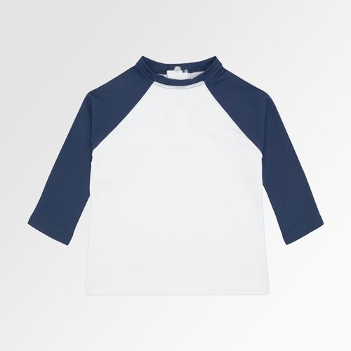 Camiseta de Bebê Masculina Manga Longa com Proteção UV50+ Bicolor - AZUL MARINHO