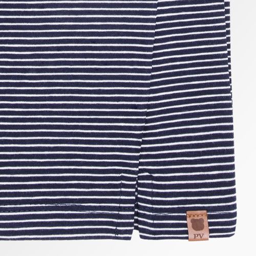 Camiseta de Bebê Masculina Manga Curta Listrada com Recortes - AZUL MARINHO