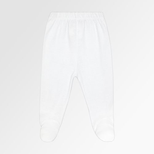 Calçudo de Bebê Prematuro Unissex com Pé Algodão Egípcio - BRANCO