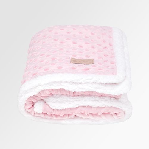 Manta de Bebê Sherpa Double Face - ROSA BEBE