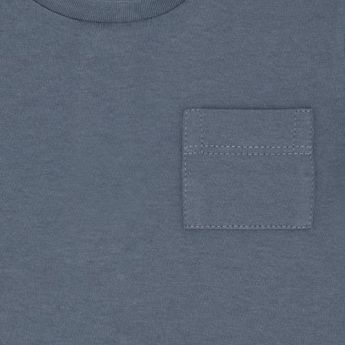 Camiseta de Bebê Masculina Manga Curta Malha Pima com Bolso - AZUL JEANS