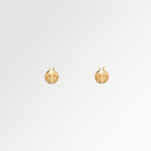 Brinco de Bebê Feminino Joaninha Ouro Fosco 18k - UNICO