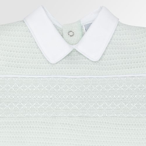 Macacão de Bebê Feminino Curto Tricot Jetty Ponto Smock - VERDE