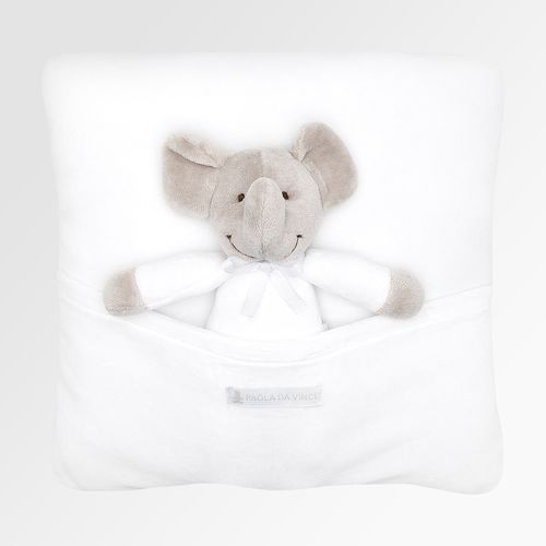 Almofada de Bebê Unissex Elefante Elé - BRANCO