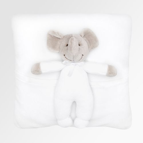Almofada de Bebê Unissex Elefante Elé - BRANCO