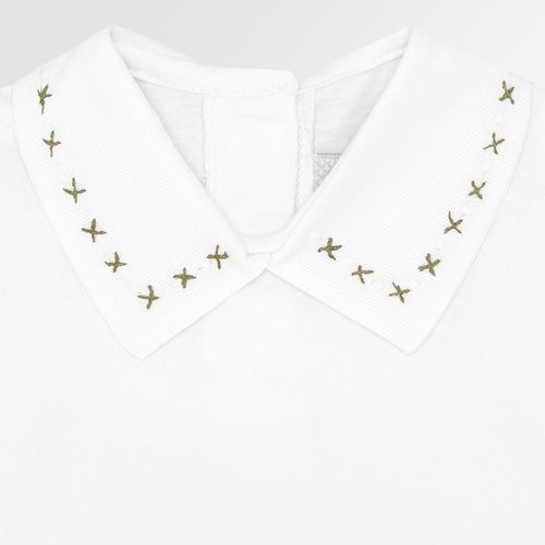 Body de Bebê Masculino Manga Longa com Bordado em X - VERDE/BCO