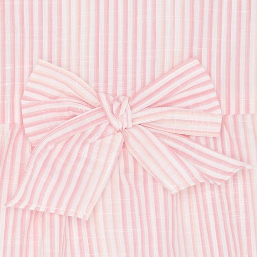 Romper de Bebê Feminino Listrado com Laço - ROSA