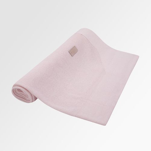 Manta de Berço Acricotton Ponto Moldura - ROSA PASTEL