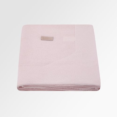 Manta de Berço Acricotton Ponto Moldura - ROSA PASTEL