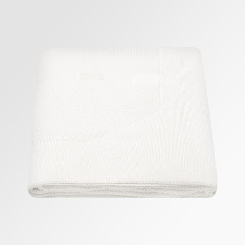 Manta de Bebê Acricotton Ponto Moldura - BRANCO