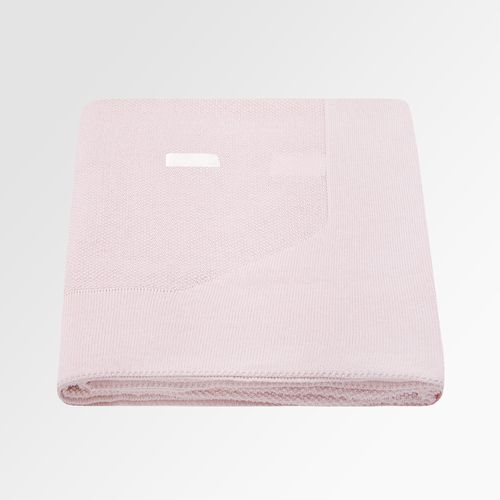 Manta de Bebê Acricotton Ponto Moldura - ROSA PASTEL