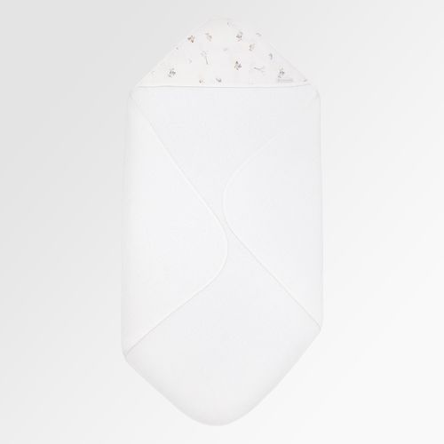 Toalha de Banho de Bebê com Capuz Algodão Egípcio Linho Lunare - BRANCO