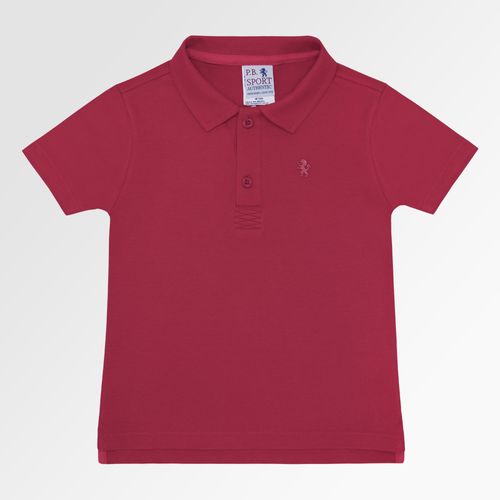 Camiseta Polo Infantil Masculina Manga Curta Piquet Casual - VERMELHO