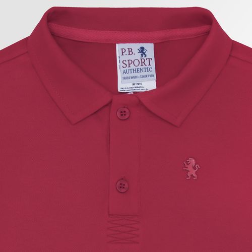 Camiseta Polo Infantil Masculina Manga Curta Piquet Casual - VERMELHO
