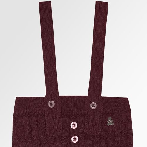 Romper de Bebê Masculino Tricot Calça Ponto Trança - BORDO