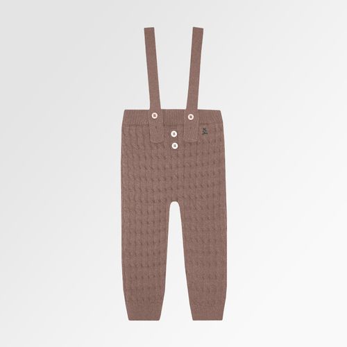 Romper de Bebê Masculino Tricot Calça Ponto Trança - MARROM