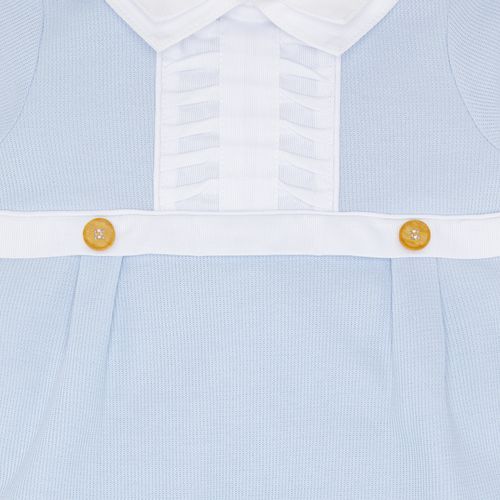 Macacão de Bebê Masculino Longo Mockline Gola Dupla - AZUL BEBE