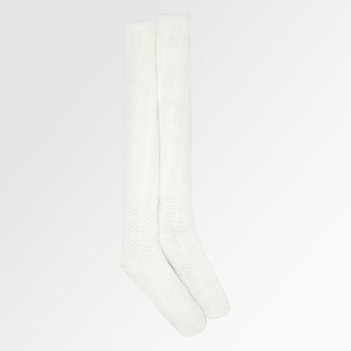 Meia Infantil Feminina 3/4 com Texturas - NATURAL