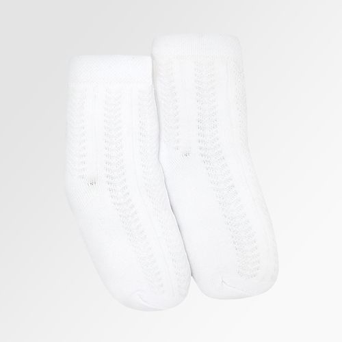 Meia Soquete de Bebê Feminina com Texturas - BRANCO