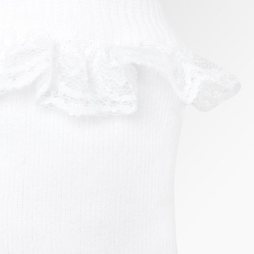 Meia Infantil Feminina com Renda - BRANCO
