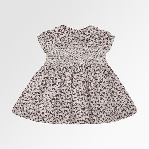Vestido de Bebê Feminino Ponto Smock Fustão Estampa Majestic - CRU