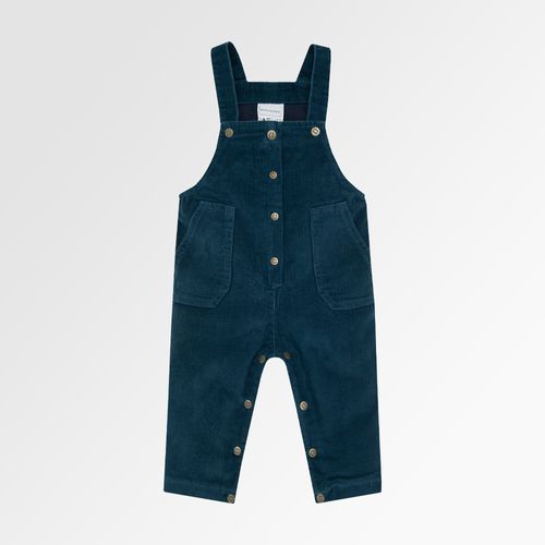 Jardineira de Bebê Masculina Veludo - AZUL NAVAL