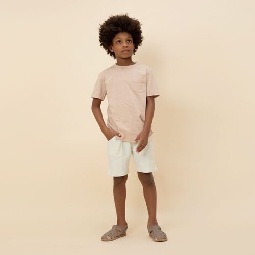 Camiseta Infantil Masculina Manga Curta Malha Café - KAKI