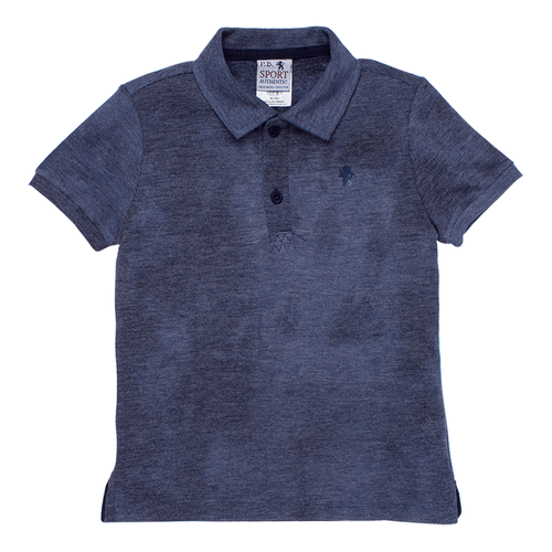 Camiseta Polo Infantil Masculina Manga Curta Tie Dye Piquet - AZUL JEANS