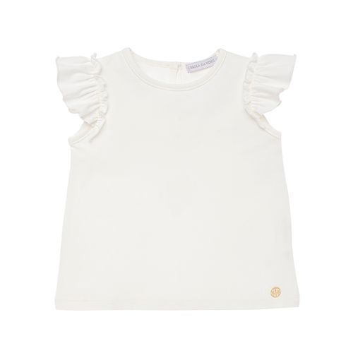 Blusa de Bebê Feminina Manga Curta com Babados - OFF WHITE