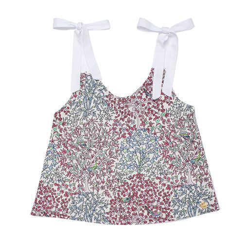 Bata Infantil Feminina Algodão Egípcio Mini Floral - BRANCO
