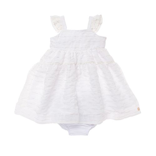 Vestido de Festa Bebê Feminino Lurex - BRANCO