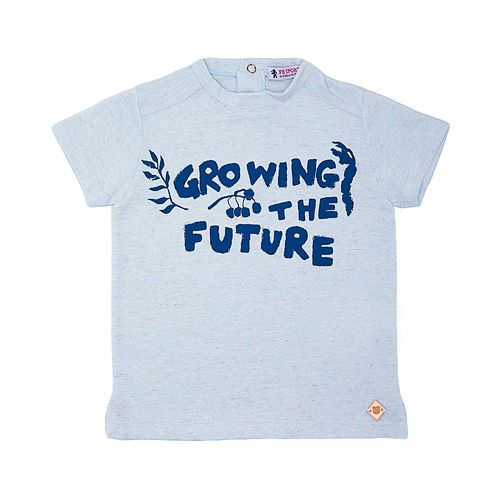 Camiseta de Bebê Masculina Manga Curta Growing - AZUL