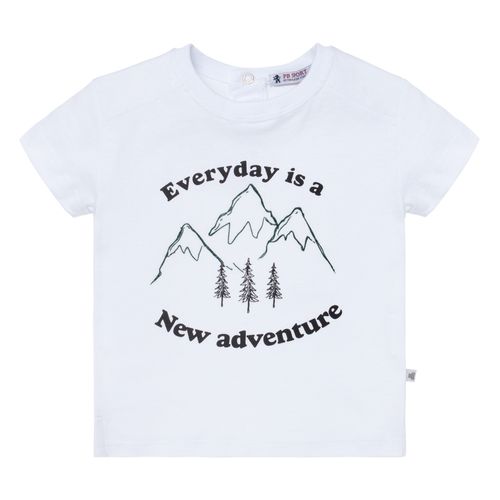 Camiseta de Bebê Masculina Manga Curta Adventure - BRANCO