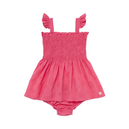 Vestido de Bebê Feminino Lastex Poás - CORAL