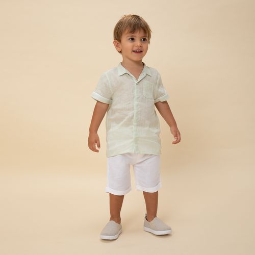 Conjunto de Bebê Masculino Puro Linho - VERDE