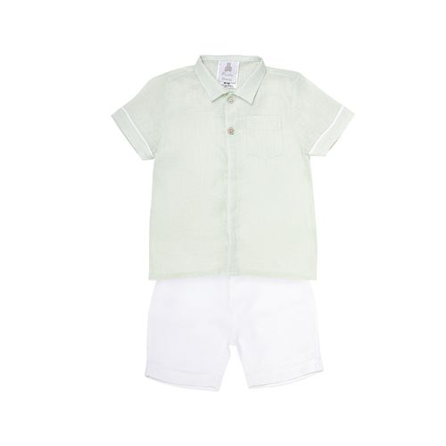 Conjunto de Bebê Masculino Puro Linho - VERDE