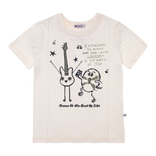 Camiseta Infantil Masculina Manga Curta Flamê Music Off - OFF WHITE