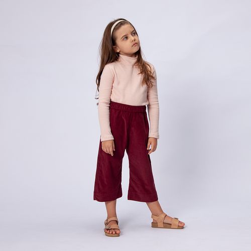 Calça Infantil Feminina Pantacourt - BORDO