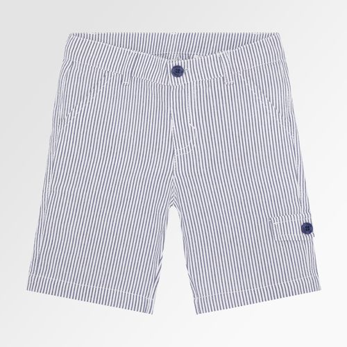 Bermuda de Bebê Masculina Anarruga Listrada - AZUL MARINHO