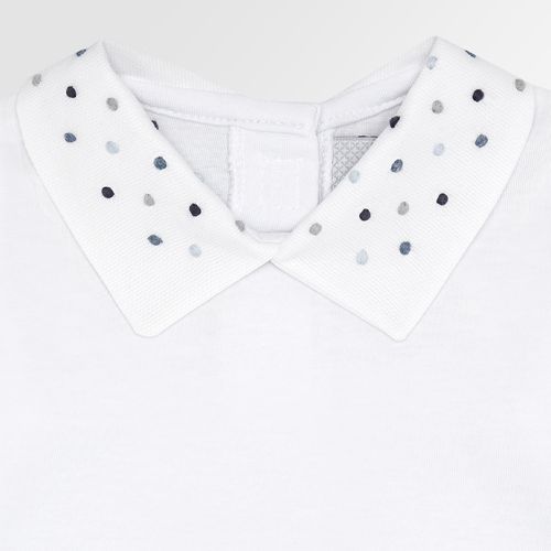 Body de Bebê Masculino Unissex Manga Longa Algodão Egípcio Bordado Poás - COLOR AZUL