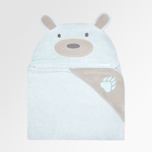 Toalha de Banho de Bebê com Capuz Algodão Egípcio Urso Bimbi - AZUL