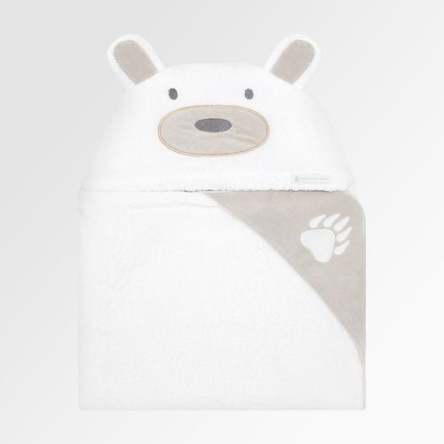 Toalha de Banho de Bebê com Capuz Algodão Egípcio Urso Bimbi - CINZA