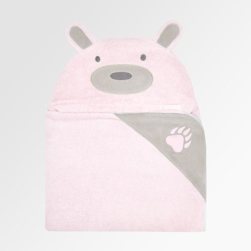 Toalha de Banho de Bebê com Capuz Algodão Egípcio Urso Bimbi - ROSA