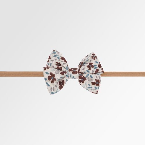 Faixa de Cabelo Bebê Laço Cruzado Estampas - ESTAMP MARROM