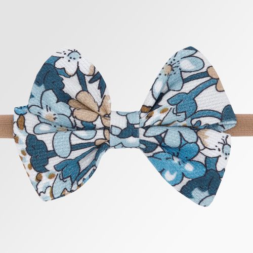Faixa de Cabelo Bebê Laço Cruzado Estampas - ESTAMP AZUL
