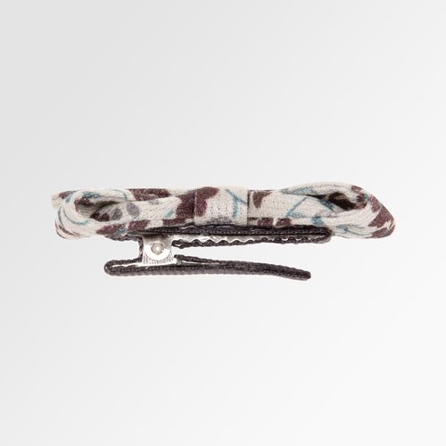 Conjunto de Laços de Cabelo Bebê Feminino Laço Cruzado Fustão Estampas - ESTAMP MARROM